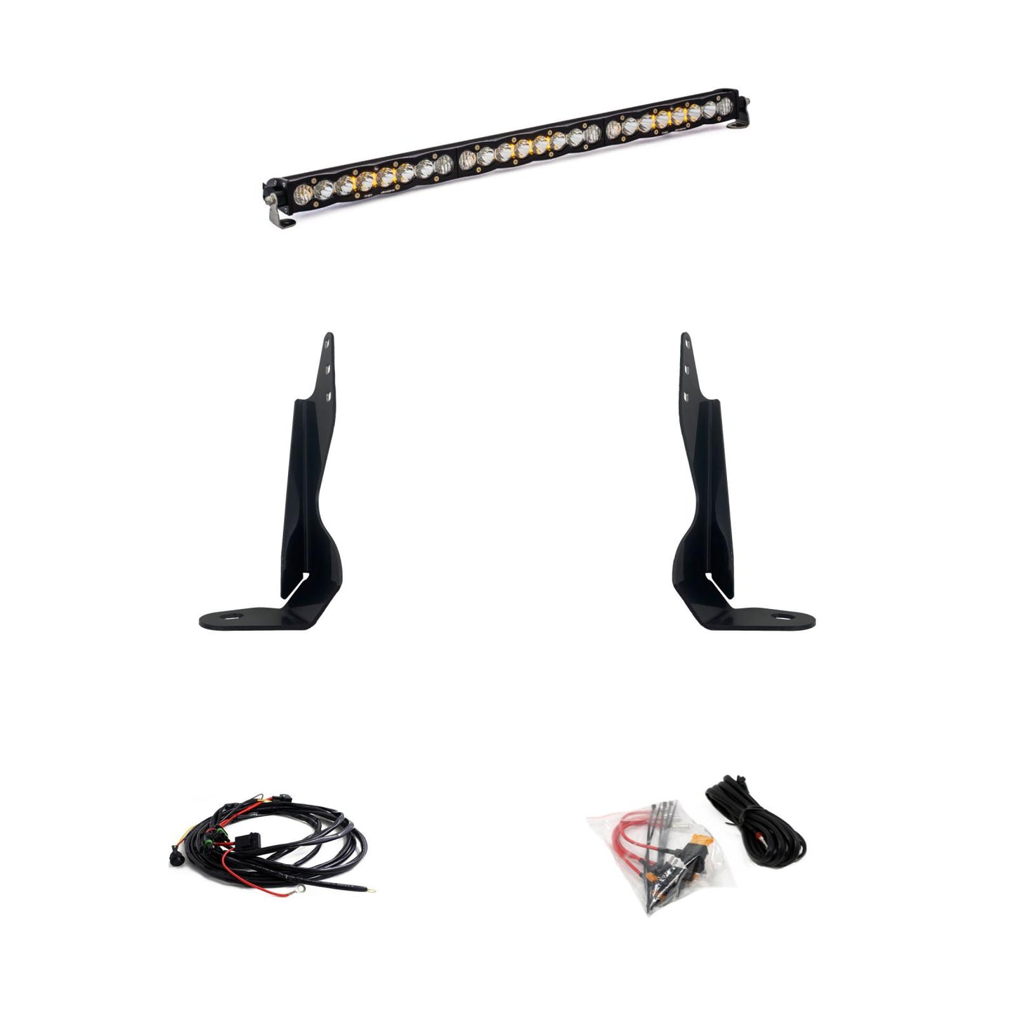 All Components of Baja Designs GMC S8 30 Inch Grille Light Bar Kit - GMC 2020-22 Sierra 2500HD/3500HD