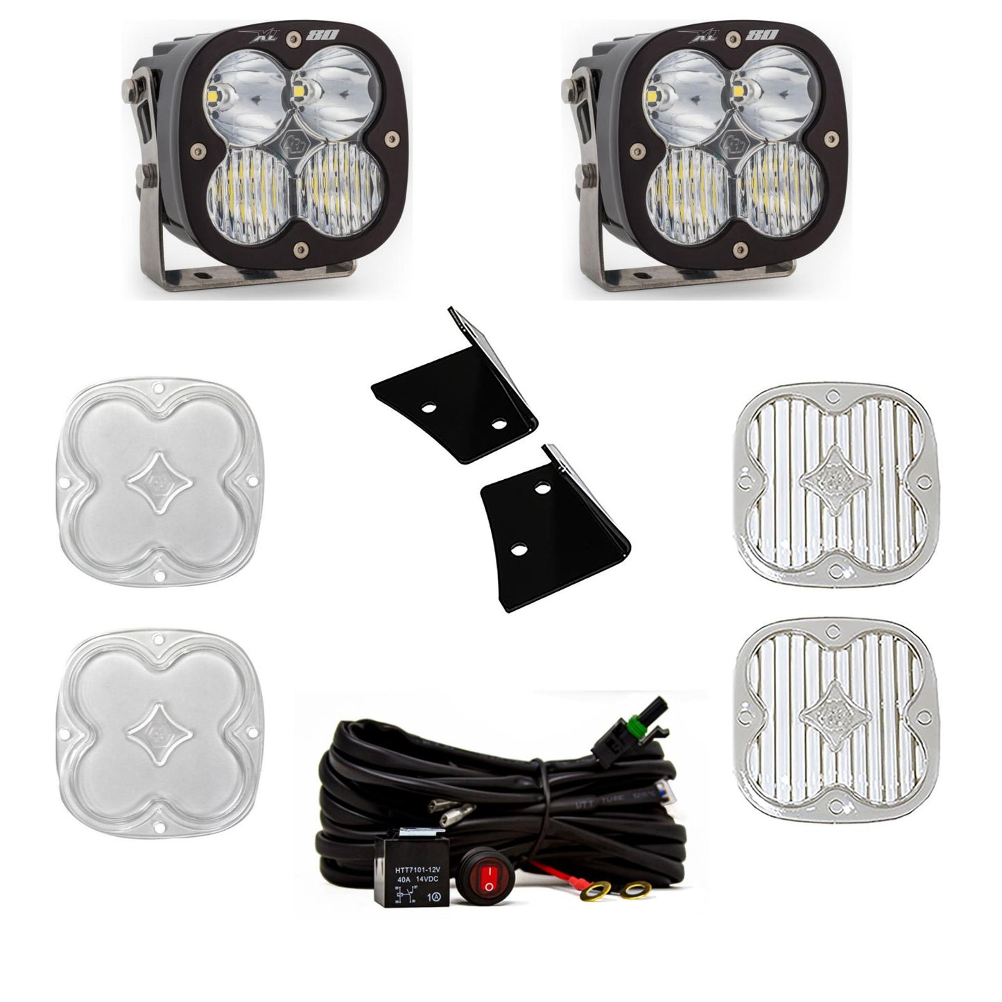 All Components of Baja Designs Jeep JK XL80 A-Pillar Light Kit - Jeep 2007-18 Wrangler JK