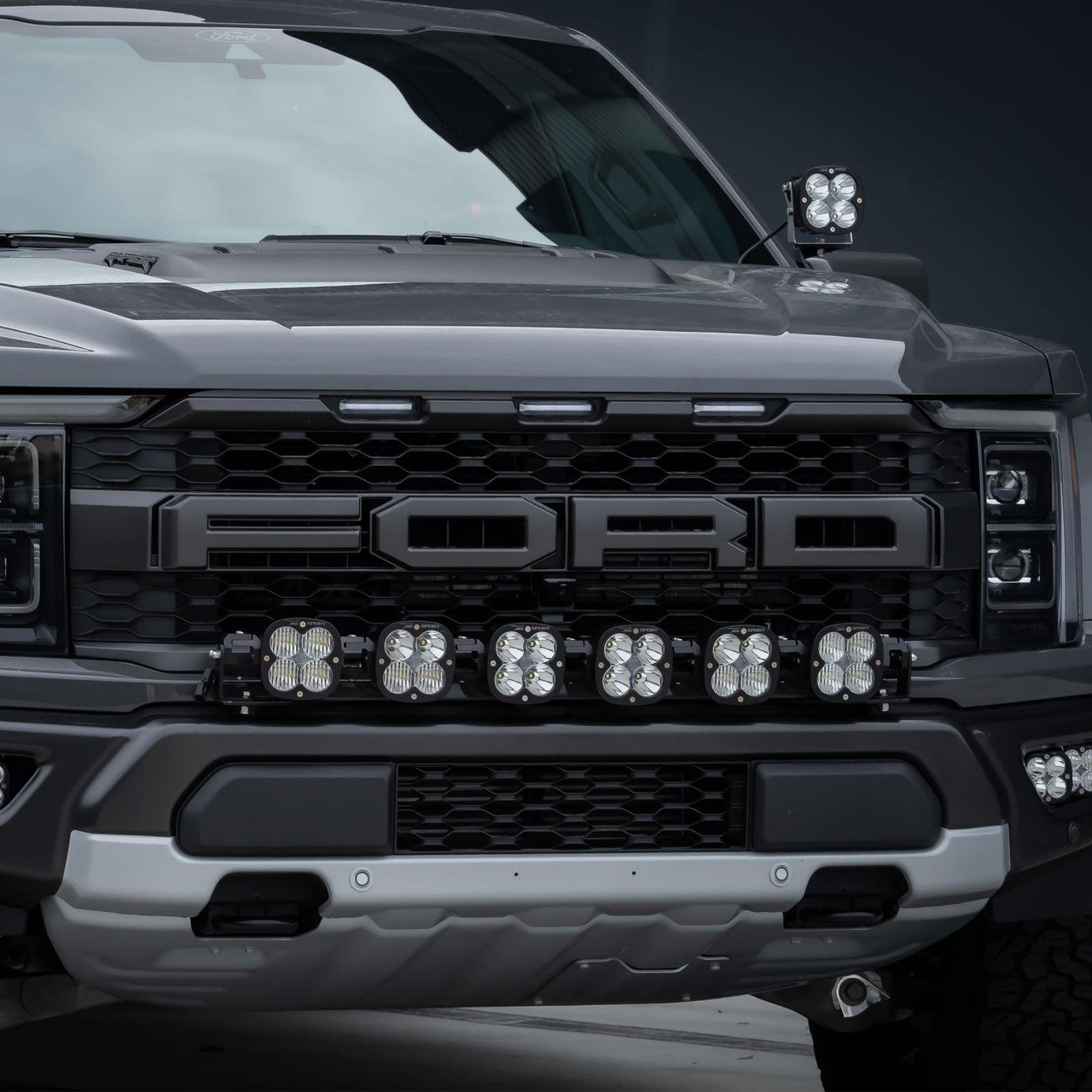 Installed Baja Designs Ford XL Linkable Bumper Light Kit - Ford 2021-22 F-150