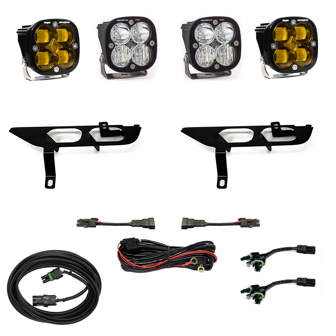 Toggle System Amber Baja Designs Ford Squadron SAE/Pro Fog Pocket Light Kit w/o Daytime Running Lights (DRL)- Ford 2021-22 F-150