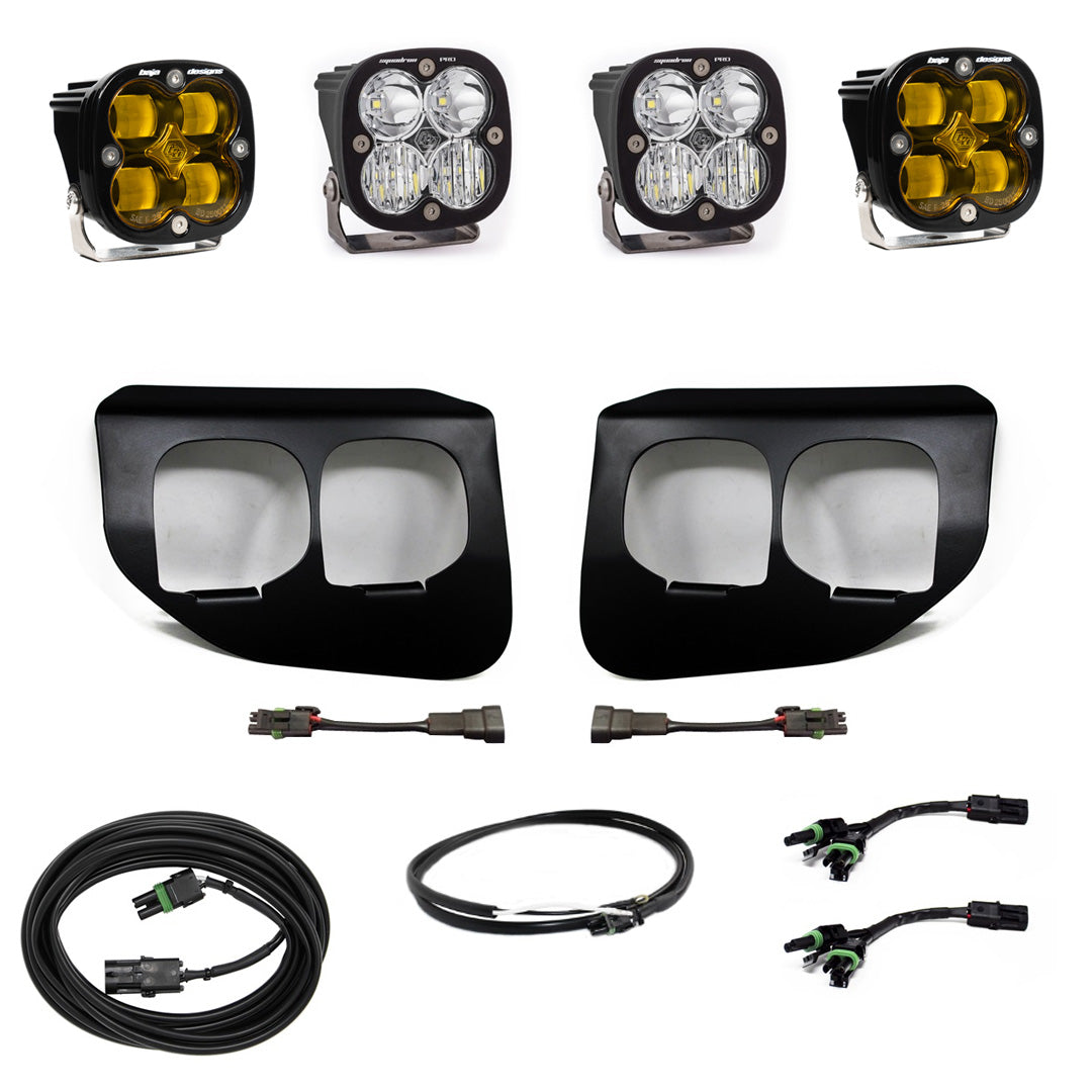 Upfitter System Amber Baja Designs Ford Squadron SAE/Pro Fog Pocket Light Kit - 2020-22 F-250/350 Super Duty