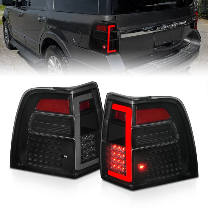 ANZO FORD LED C BAR TAIL LIGHTS BLACK SMOKE LENS W/ SEQUENTIAL SIGNAL | EXPEDITION 07-17