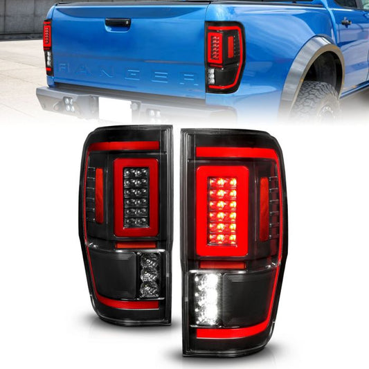 ANZO FORD FULL LED TAIL LIGHTS BLACK CLEAR LENS W/ SEQUENTIAL SIGNAL (FOR ALL MODELS) | RANGER 19-23