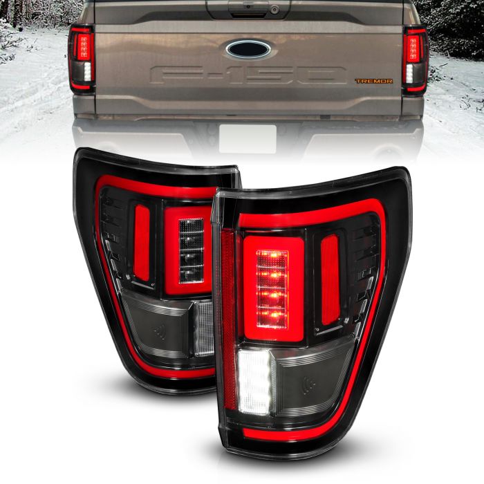 ANZO FORD FULL LED TAIL LIGHTS BLACK CLEAR LENS W/ INITIATION & SEQUENTIAL (FOR HALOGEN MODEL W/O BLIS & LED MODEL W/ BLIS SYSTEM) | F-150 21-23
