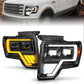 ANZO FORD FULL LED PROJECTOR PLANK HEADLIGHTS BLACK W/ INITIATION & SEQUENTIAL | F-150 09-14
