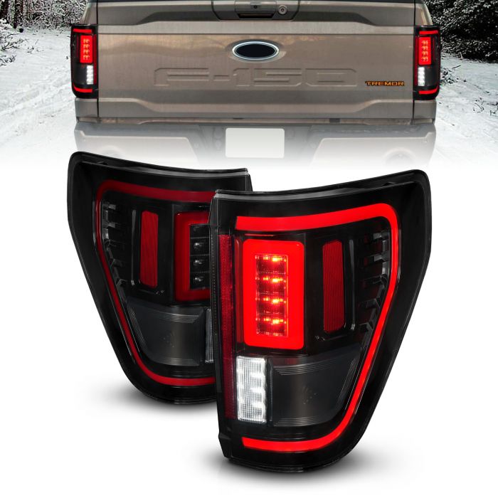 ANZO FORD FULL LED TAIL LIGHTS BLACK SMOKE LENS W/ INITIATION & SEQUENTIAL (FOR HALOGEN MODEL W/O BLIS & LED MODEL W/ BLIS SYSTEM) | F-150 21-23