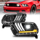 ANZO FORD FULL LED PROJECTOR LIGHT BAR STYLE HEADLIGHTS BLACK W/ SEQUENTIAL SIGNAL | MUSTANG 13-14 (HID MODEL)