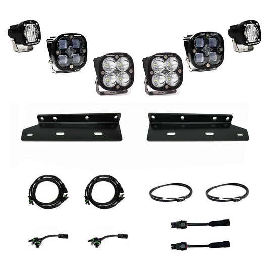 All components of Baja Designs Ford Squadron SAE/S1 Fog Pocket Light Kit - 2021-22 F-150 Raptor