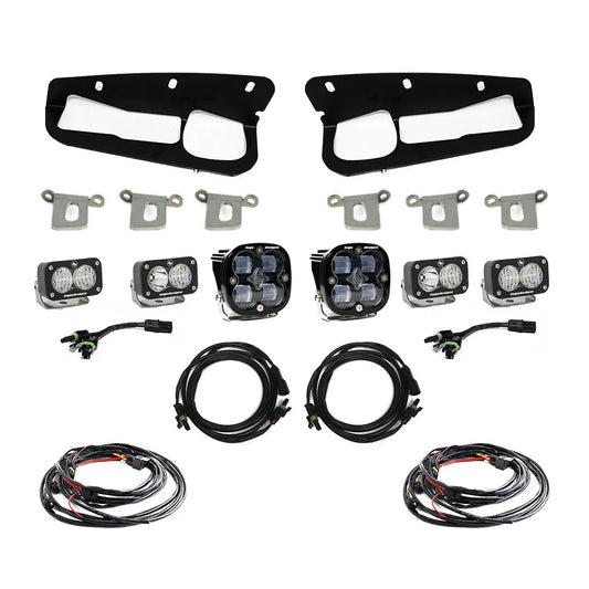 Clear Toggle System Baja Designs Ford Squadron SAE/Dual S2 Sport Steel Bumper Fog Pocket Light Kit - 2021-23 Bronco
