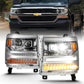 ANZO FULL LED PROJECTOR PLANK HEADLIGHTS CHROME (FOR HID MODELS ONLY) | CHEVY SILVERADO 16-18 1500