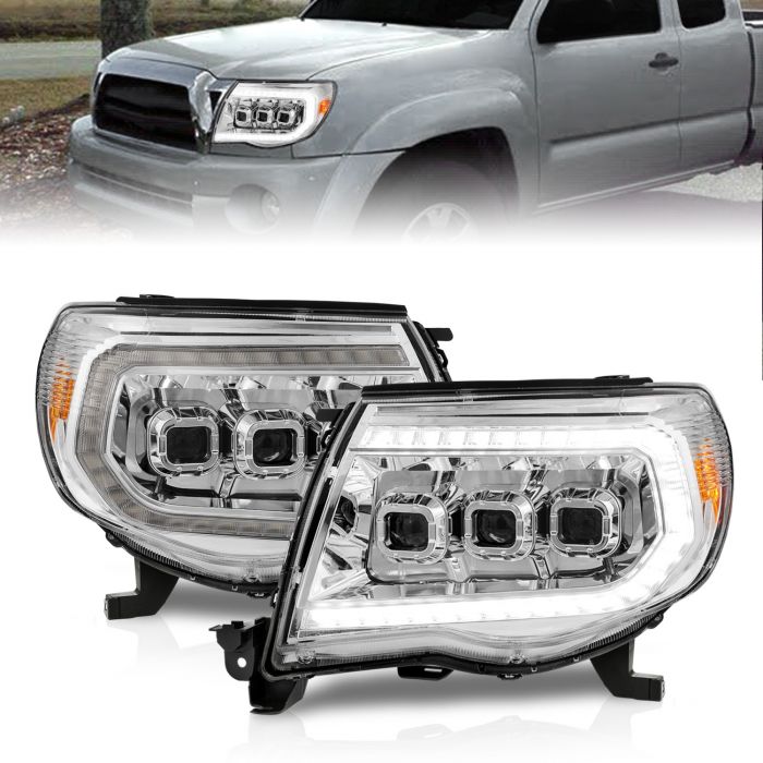 ANZO TOYOTA FULL LED PROJECTOR HEADLIGHTS CHROME W/ INITIATION FEATURE & SEQUENTIAL SIGNAL | TACOMA 05-11