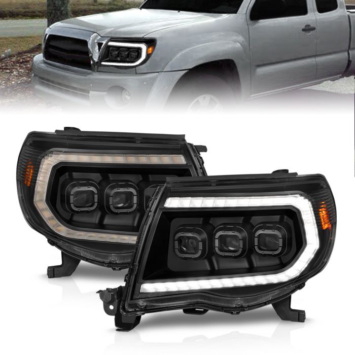 ANZO TOYOTA FULL LED PROJECTOR HEADLIGHTS BLACK W/ INITIATION FEATURE & SEQUENTIAL SIGNAL | TACOMA 05-11