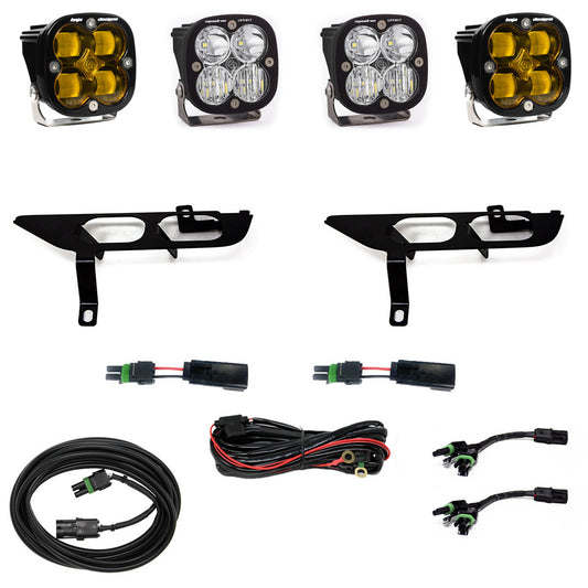 Toggle System Amber Baja Designs Ford Squadron SAE/Sport Fog Pocket Light Kit - Ford 2021-22 F-150; NOTE: w/ Daytime Running Lights (DRL)