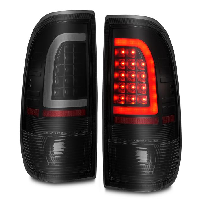 ANZO FORD LED C BAR TAIL LIGHTS BLACK SMOKE LENS | F-150/250 97-03 LIGHTDUTY/F-250/F-350 SUPERDUTY 99-07