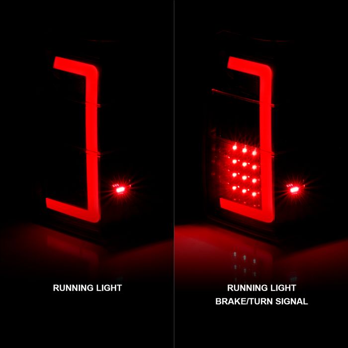 Running Light Signals of ANZO FORD LED C BAR TAIL LIGHTS BLACK CLEAR LENS W/ SEQUENTIAL SIGNAL | EXPEDITION 07-17