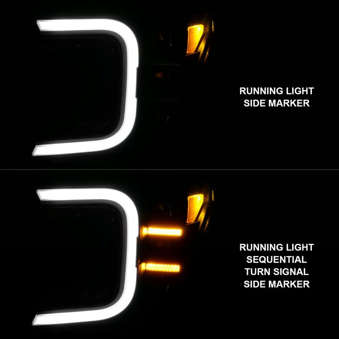 Running Side Marker of ANZO FORD FULL LED PROJECTOR SMOKED C-BAR HEADLIGHTS (BLACK, CLEAR LENS) W/ SEQUENTIAL SIGNAL (FACTORY HALOGEN MODEL ONLY) | F-150 18-20