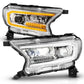 ANZO FORD FULL LED PROJECTOR HEADLIGHTS CHROME W/ INITIATION & SEQUENTIAL (FACTORY HALOGEN MODEL) | RANGER 19-23