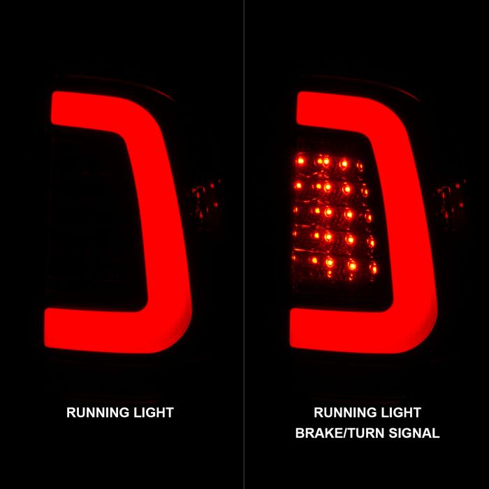 Running Light SIgnal of ANZO LED C BAR TAIL LIGHTS CHROME SMOKE LENS | FORD F-250/F-350/F-450/F-550 SUPER DUTY 08-16