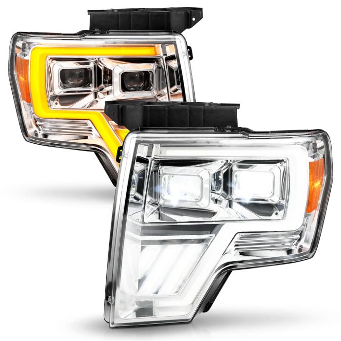 ANZO FORD FULL LED PROJECTOR PLANK HEADLIGHTS CHROME W/ INITIATION & SEQUENTIAL | F-150 09-14