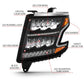 Different Features of ANZO LED CRYSTAL PLANK STYLE HEADLIGHTS BLACK W/ SEQUENTIAL SIGNAL | CHEVY TAHOE/SUBURBAN 15-20