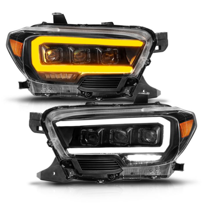 ANZO TOYOTA FULL LED PROJECTOR HEADLIGHTS BLACK W/ INITIATION & SEQUENTIAL (FOR HALOGEN VERSION WITH LED DRL) | TACOMA 16-23