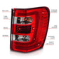 Different Segments of ANZO JEEP LED C BAR TAIL LIGHTS CHROME RED/CLEAR LENS | GRAND CHEROKEE 99-04