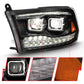 ANZO DUAL LED PROJECTOR SWITCHBACK HEADLIGHTS BLACK (FOR ALL MODELS) | DODGE RAM 1500 09-18 / RAM 2500/3500 10-18