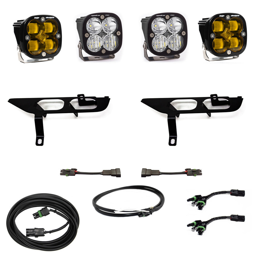 Upfitter System Amber Baja Designs Ford Squadron SAE/Pro Fog Pocket Light Kit  w/o Daytime Running Lights (DRL)- Ford 2021-22 F-150