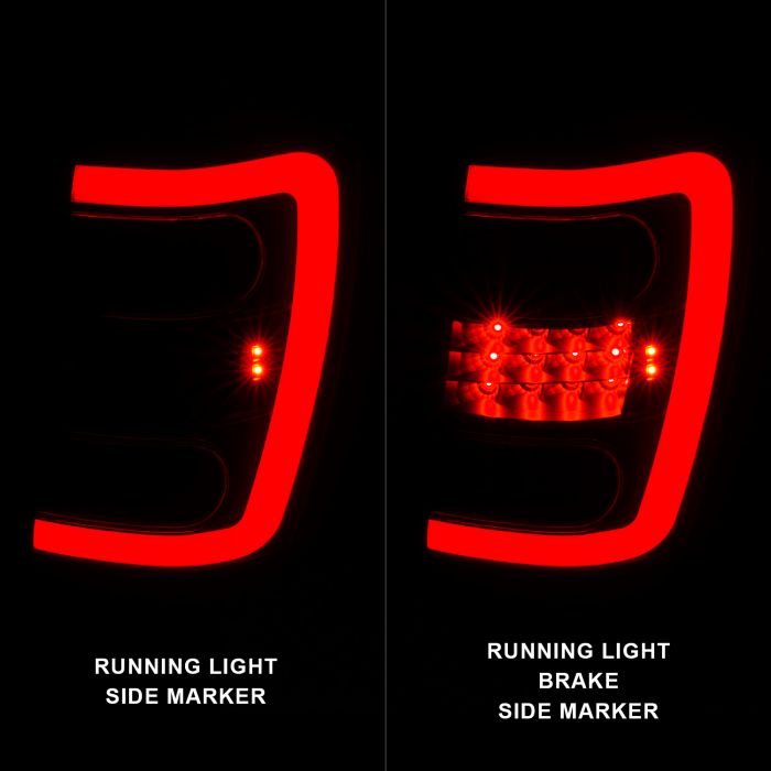 Anzo Jeep Led C Bar Tail Lights Black Clear Lens | Grand Cherokee 99-04