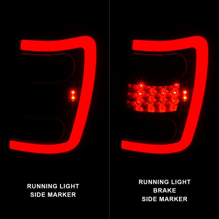 Running Light Marker of ANZO JEEP LED C BAR TAIL LIGHTS BLACK SMOKE LENS | GRAND CHEROKEE 99-04
