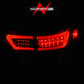 High Intensity LEDs of ANZO JEEP LED LIGHT BAR TAIL LIGHTS 4PCS BLACK CLEAR LENS | GRAND CHEROKEE 11-13