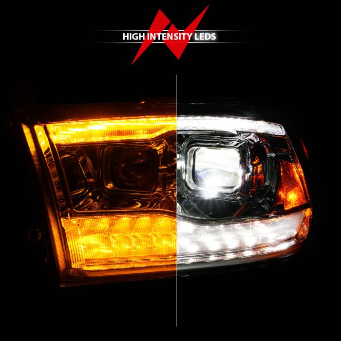 Anzo Dodge Ram Full Led Projector Plank Style Chrome Headlights W/ Initiation & Sequential (For All Models) | 1500 09-18 / 2500/3500 10-18