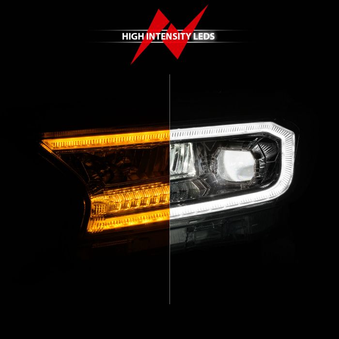 ANZO FORD FULL LED PROJECTOR HEADLIGHTS CHROME W/ INITIATION & SEQUENTIAL (FACTORY HALOGEN MODEL) | RANGER 19-23
