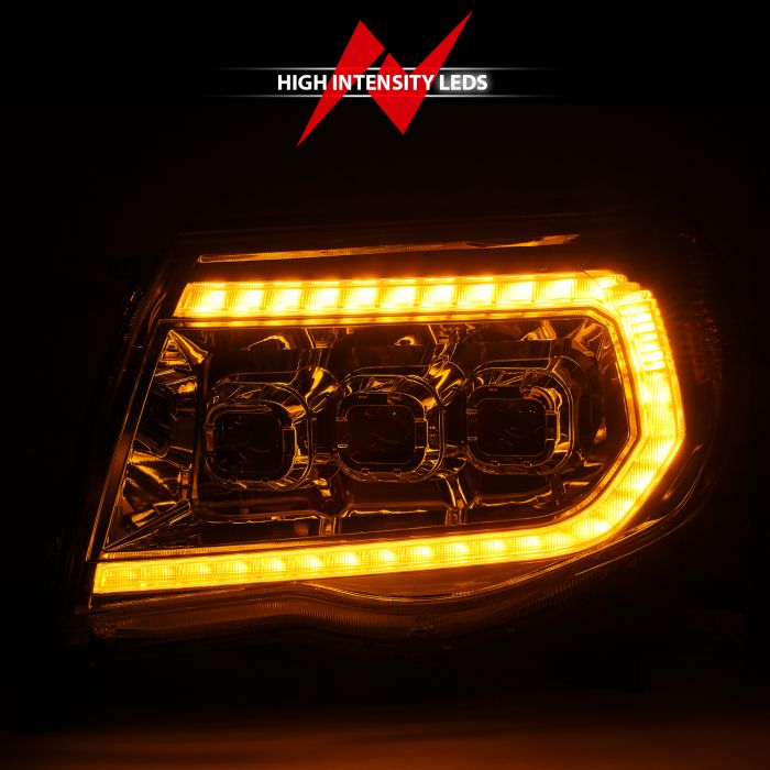 High Intensity LEDs of ANZO TOYOTA FULL LED PROJECTOR HEADLIGHTS CHROME W/ INITIATION FEATURE & SEQUENTIAL SIGNAL | TACOMA 05-11