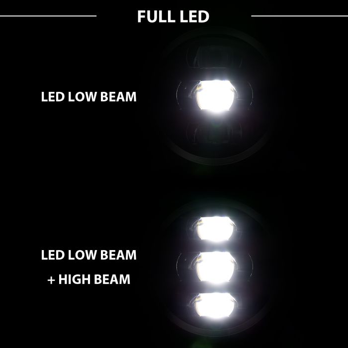 Full LED ANZO JEEP FULL LED PROJECTOR HEADLIGHTS BLACK | WRANGLER JL 18-23 / GLADIATOR 20-23
