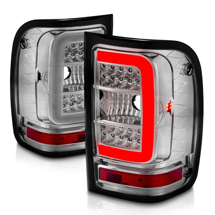 Anzo Ford Led C Bar Tail Lights Chrome Clear Lens (Not For 05-07 Stx Models) | Ranger 01-11