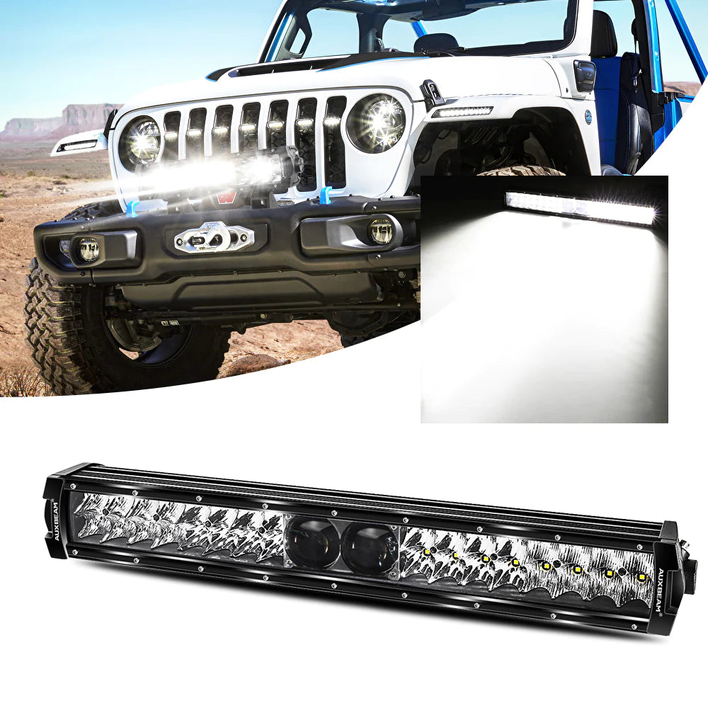 Auxbeam New 22 Inch 5D-PRO Series 22000LM Spot Beam Off Road Led Light Bar