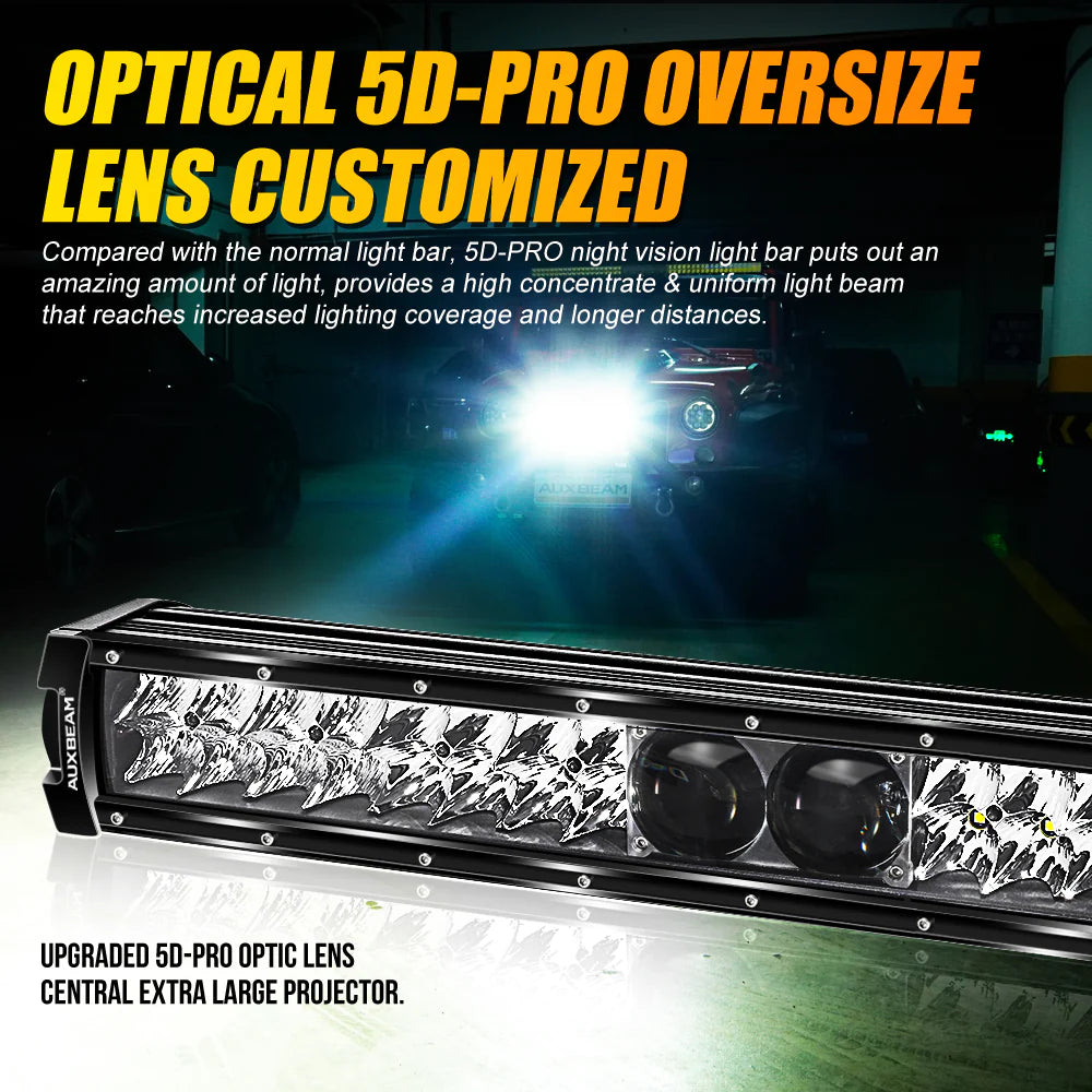 Auxbeam New 22 Inch 5D-PRO Series 22000LM Spot Beam Off Road Led Light Bar