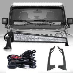 Auxbeam 52" 5D-Series Straight LED Light Bar&Windshield Mounting Brackets