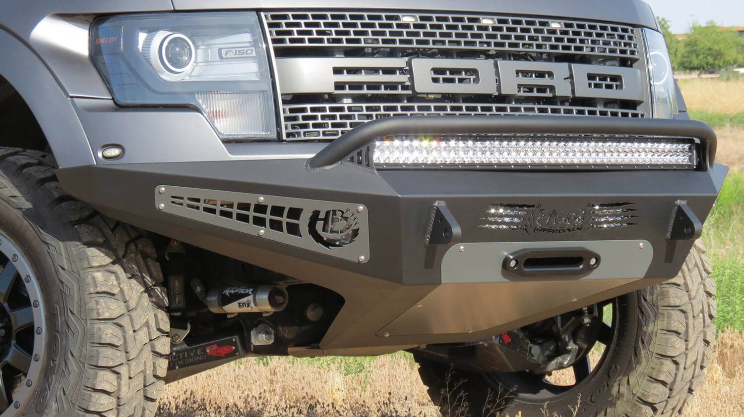 Installed on Car ADD Ford HoneyBadger Winch Front Bumper | Heritage | 2010-2014 Raptor
