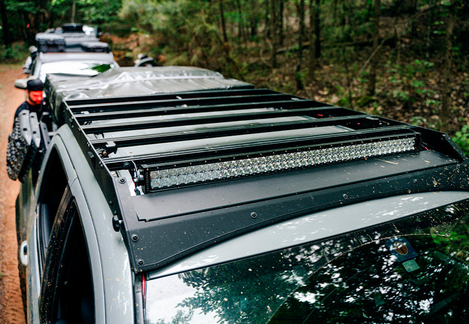 Top View Installed on Car Cali Raised Premium Roof Rack 2005-2023 Toyota Tacoma