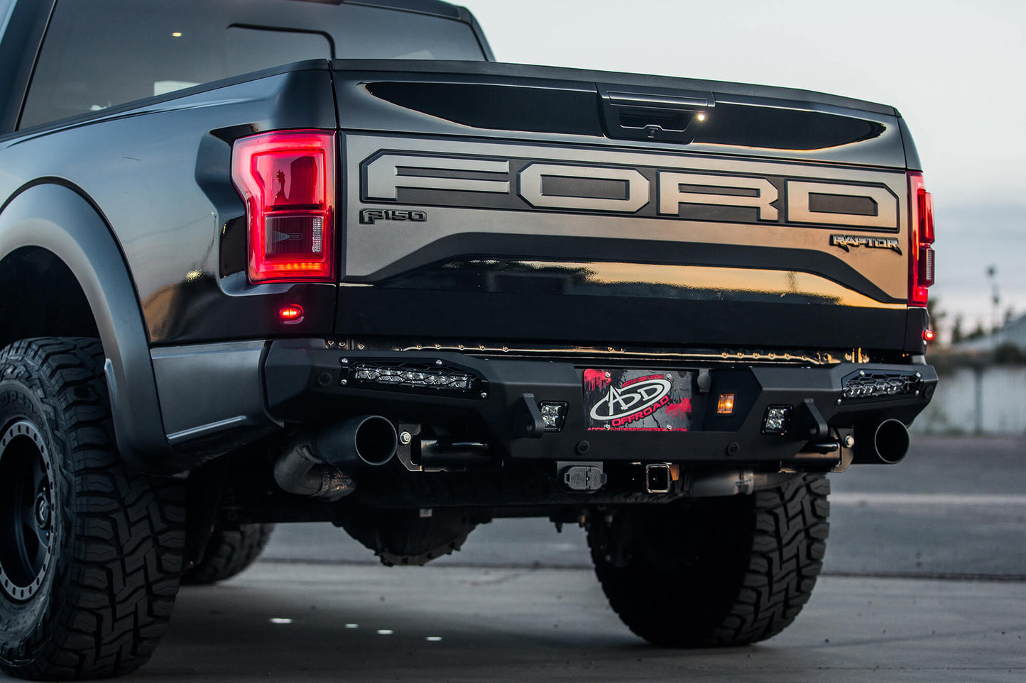 Installed on Car ADD HoneyBadger Rear Bumper (10" Lights) | 2017-2020 Ford Raptor