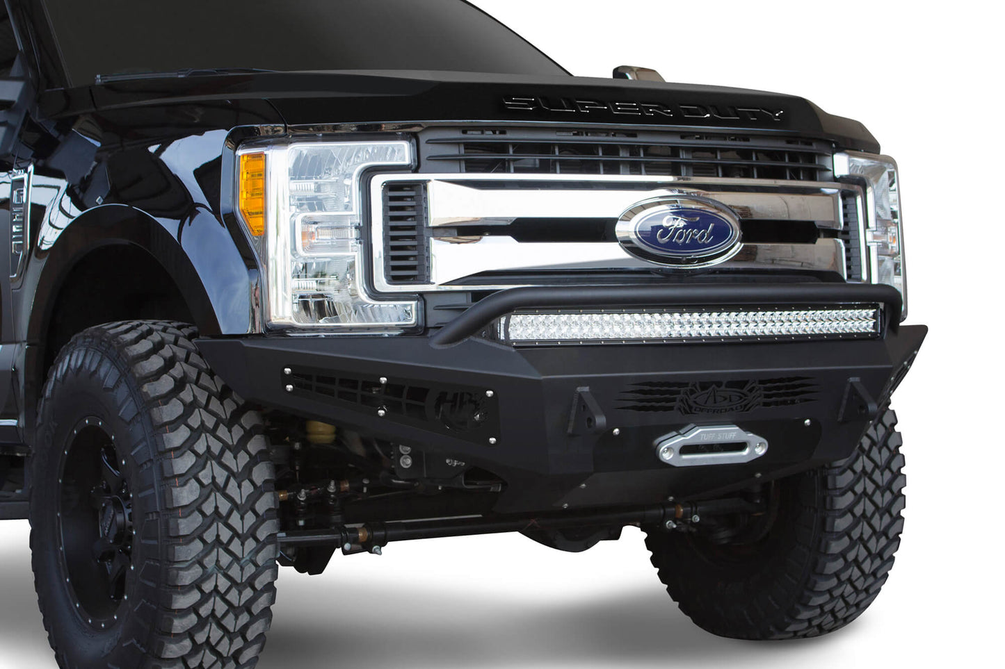 Installed on Car ADD HoneyBadger Winch Front Bumper | 2017-2022 Ford Super Duty