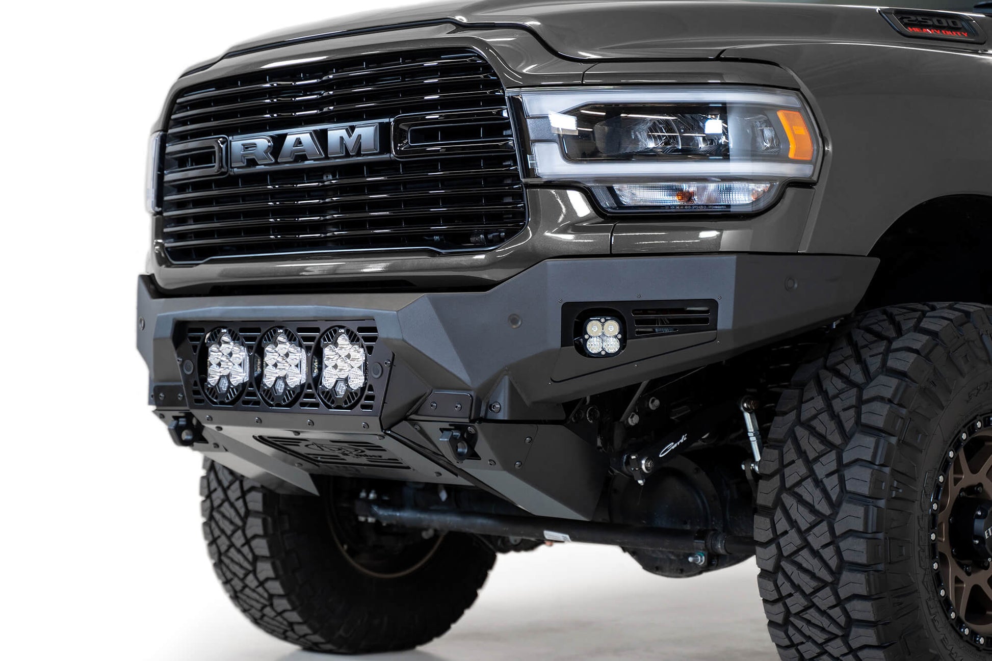 Installed on Car ADD Bomber Front Bumper (Baja Designs) | 2019-2023 RAM 2500/3500