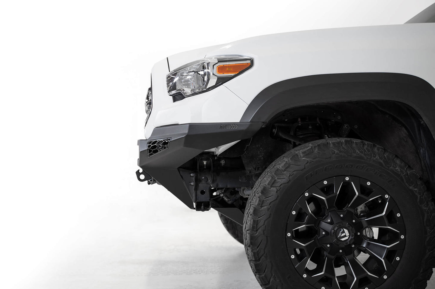 Side View of Installed ADD Stealth Fighter Winch Front Bumper | 2016-2023 Toyota Tacoma