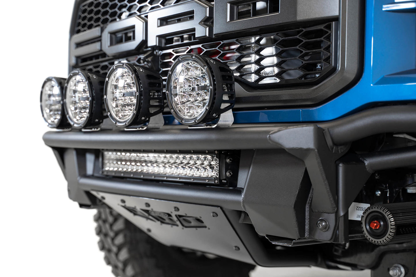 Rigid Lights on Installed ADD PRO Bolt-On V1 Front Bumper | 2017-2020 Ford Raptor
