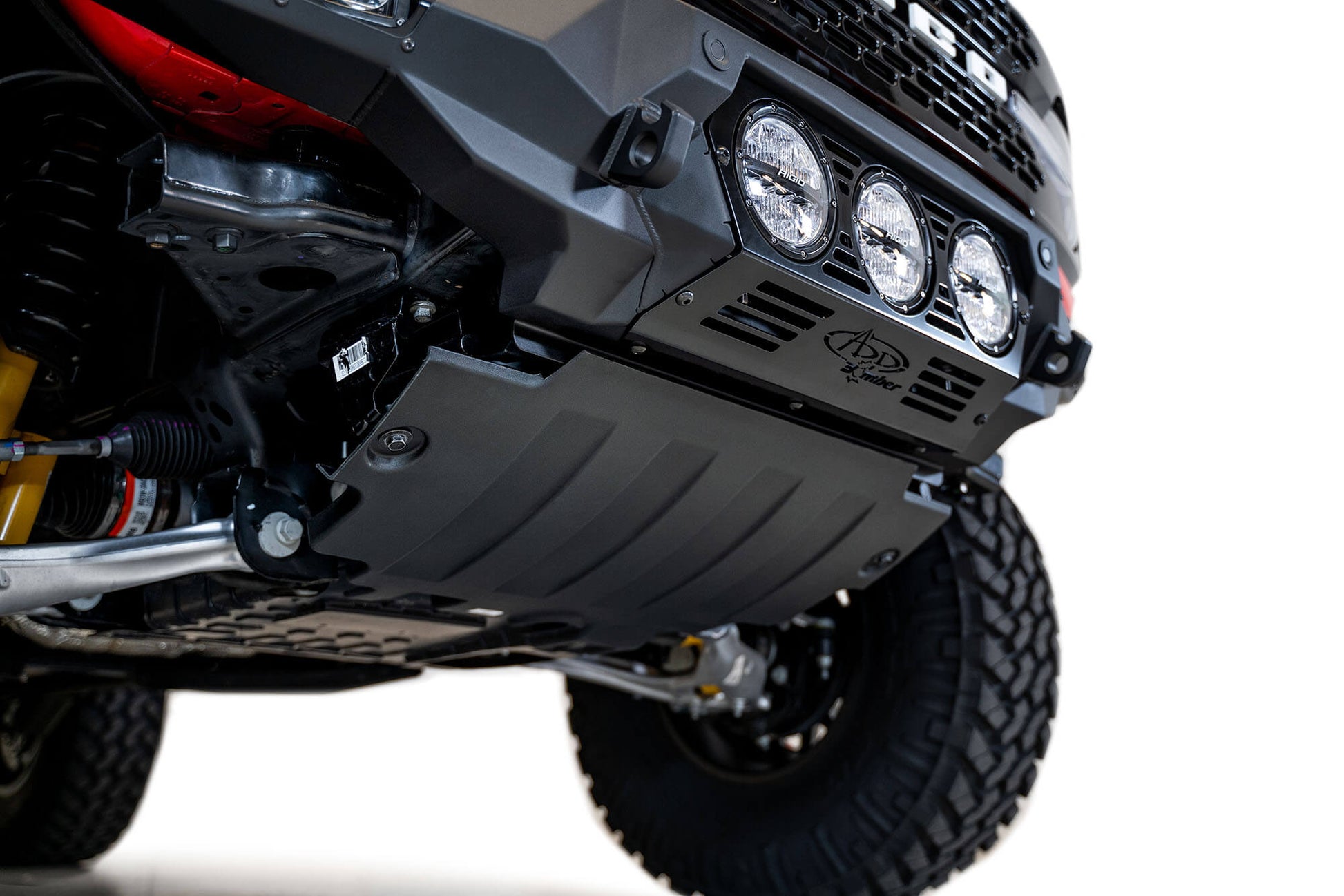 Installed on Car View from Bottom ADD Bomber Front Bumper (Rigid) | 2021-2023 Ford Bronco