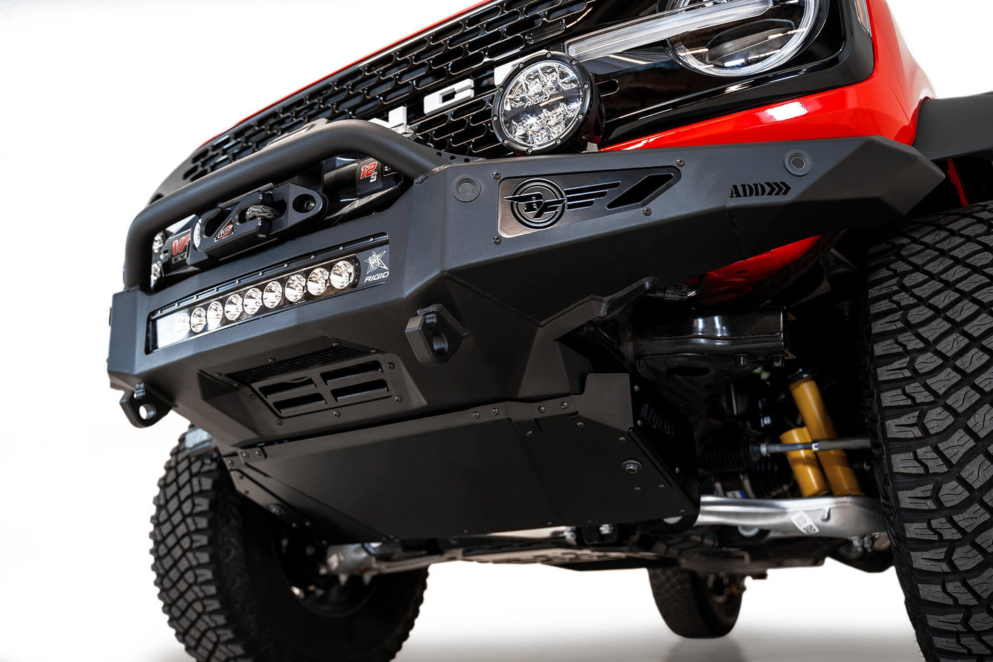 Installed on Car ADD Rock Fighter Front Skid Plate | 2021-2023 Ford Bronco