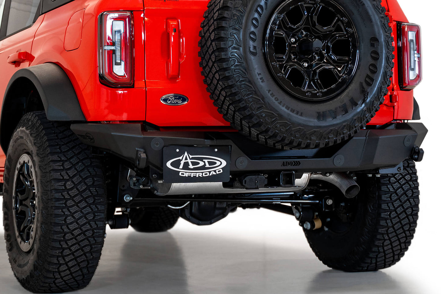 Installed on Car ADD Ford Rock Fighter Rear Bumper | 2021-2023 Bronco