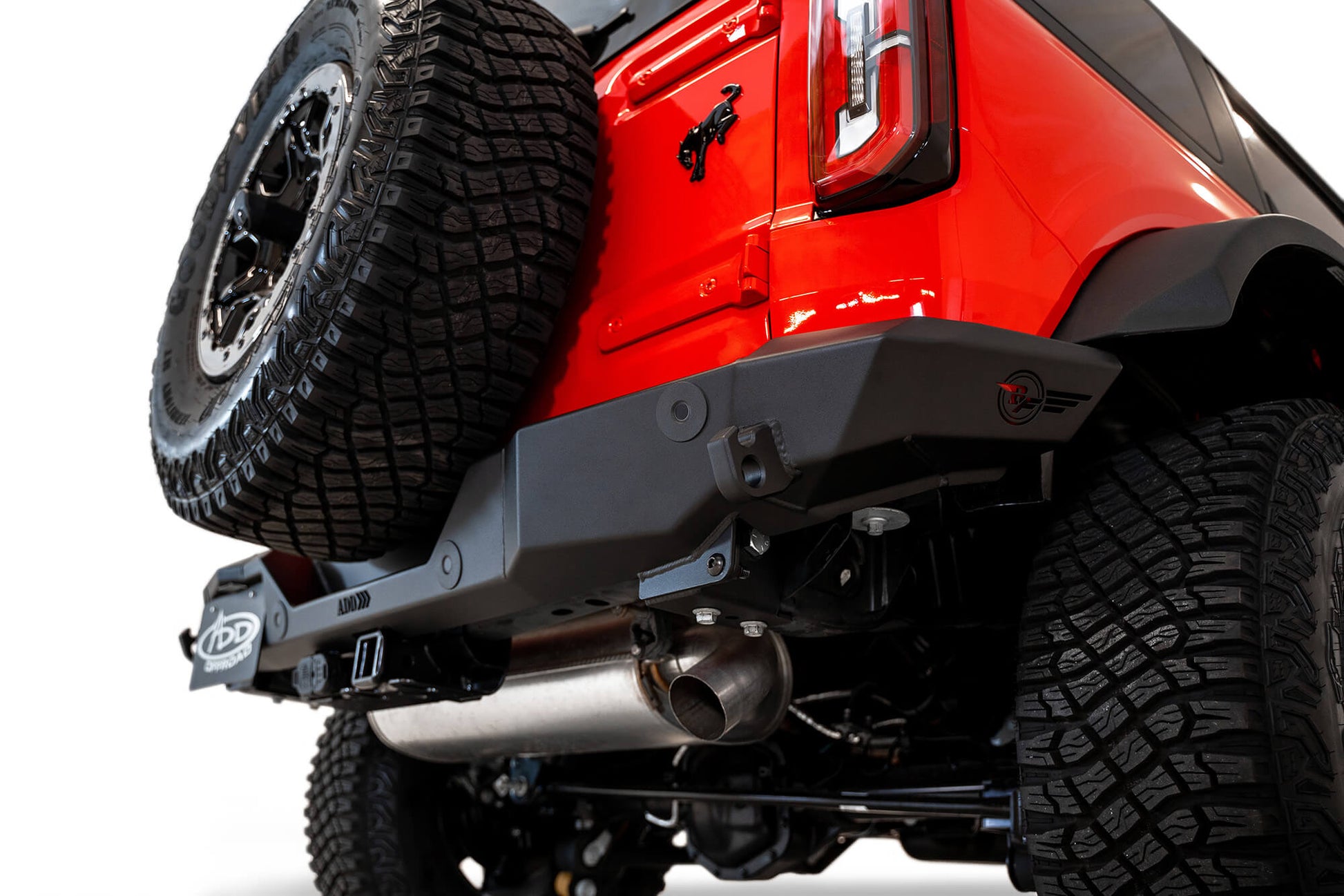 Installed on Car ADD Ford Rock Fighter Rear Bumper | 2021-2023 Bronco